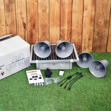 Ультразвуковой и биоакустический отпугиватель птиц "SITITEK X-1000" с 4 внешними динамиками и солнечной панелью